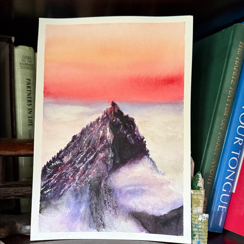 Mountain Sunrise Watercolor Painting 5 x 7” Unframed